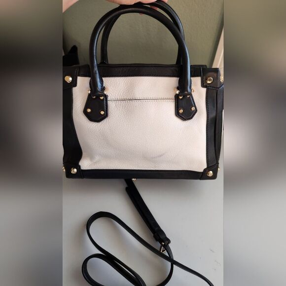 Michael Michael Kors Taryn Satchel Crossbody Bag Black/White - Picture 5 of 12
